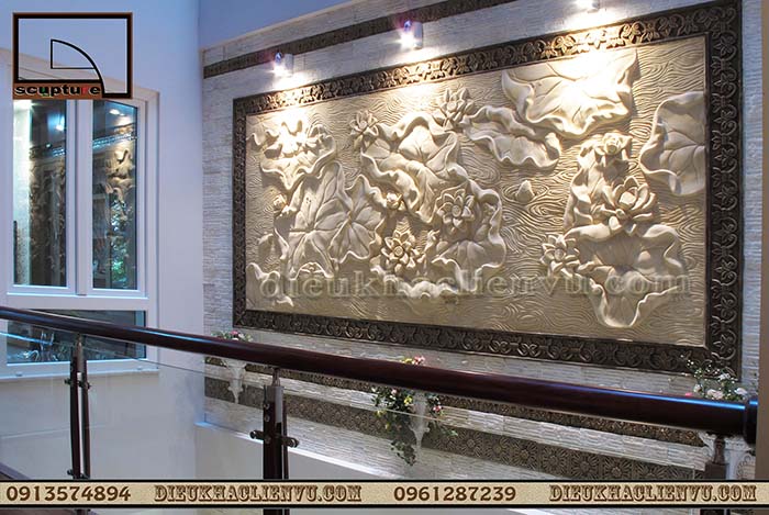 Điêu khắc Liên Vũ- thiết kế thi công phù điêu hoa lá đẹp, hợp lý